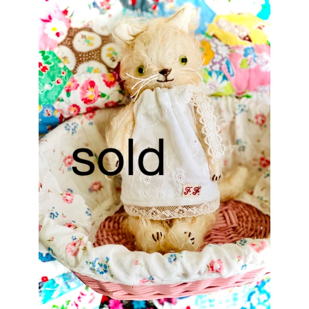 作家様 ハンドメイド テディベア キャット 猫 ぬいぐるみ 人気作家様