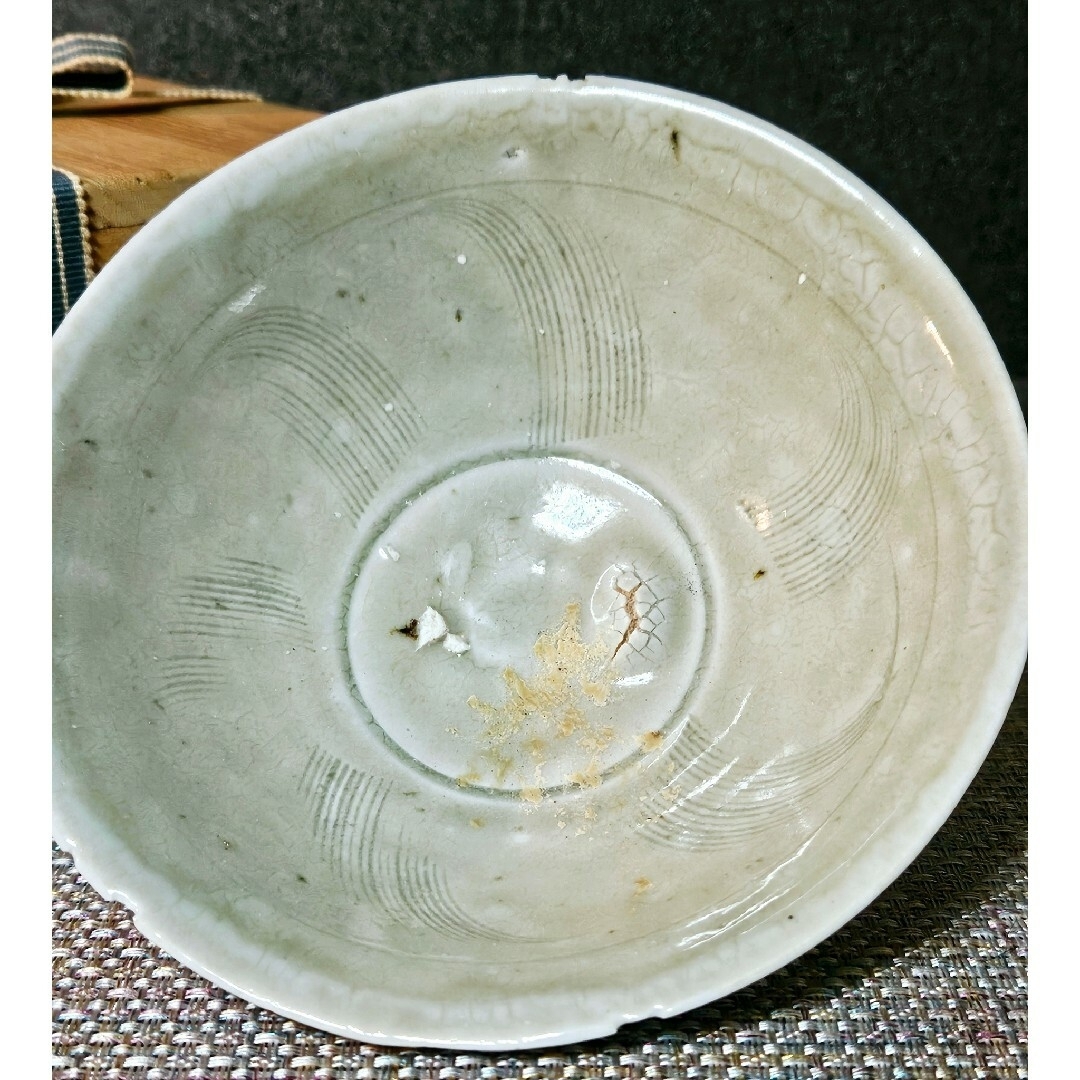 宋時代 青磁 汝官窯盞 北方青磁 南宋官窯 茶碗 唐物 茶道具(