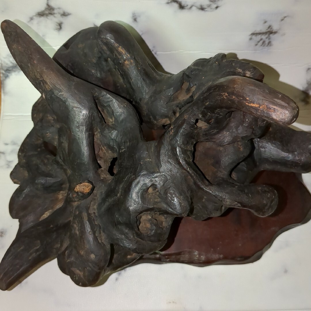 木のオブジェ 置物 天然木 自然木 木瘤 レア物 異形 インテリア 和風