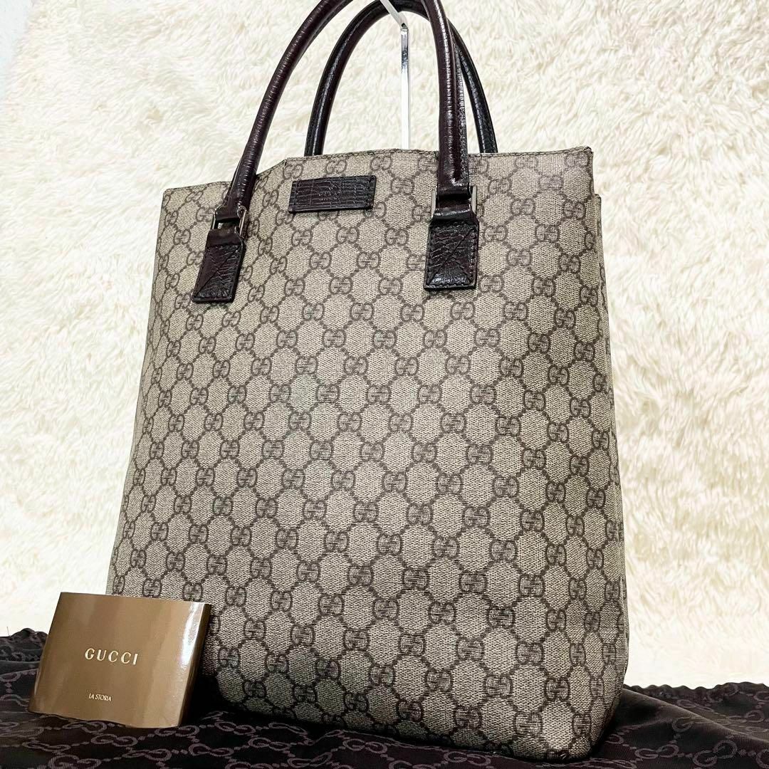 グッチ トートバッグ GGスプリーム×レザー A4収納 スクエア 大容量