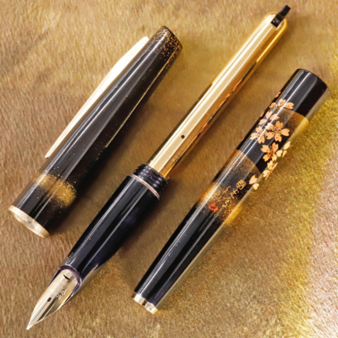 PILOT - 本物 正規OH済 國光會 国光会 在銘 千山 桜 純正黒漆 金彩