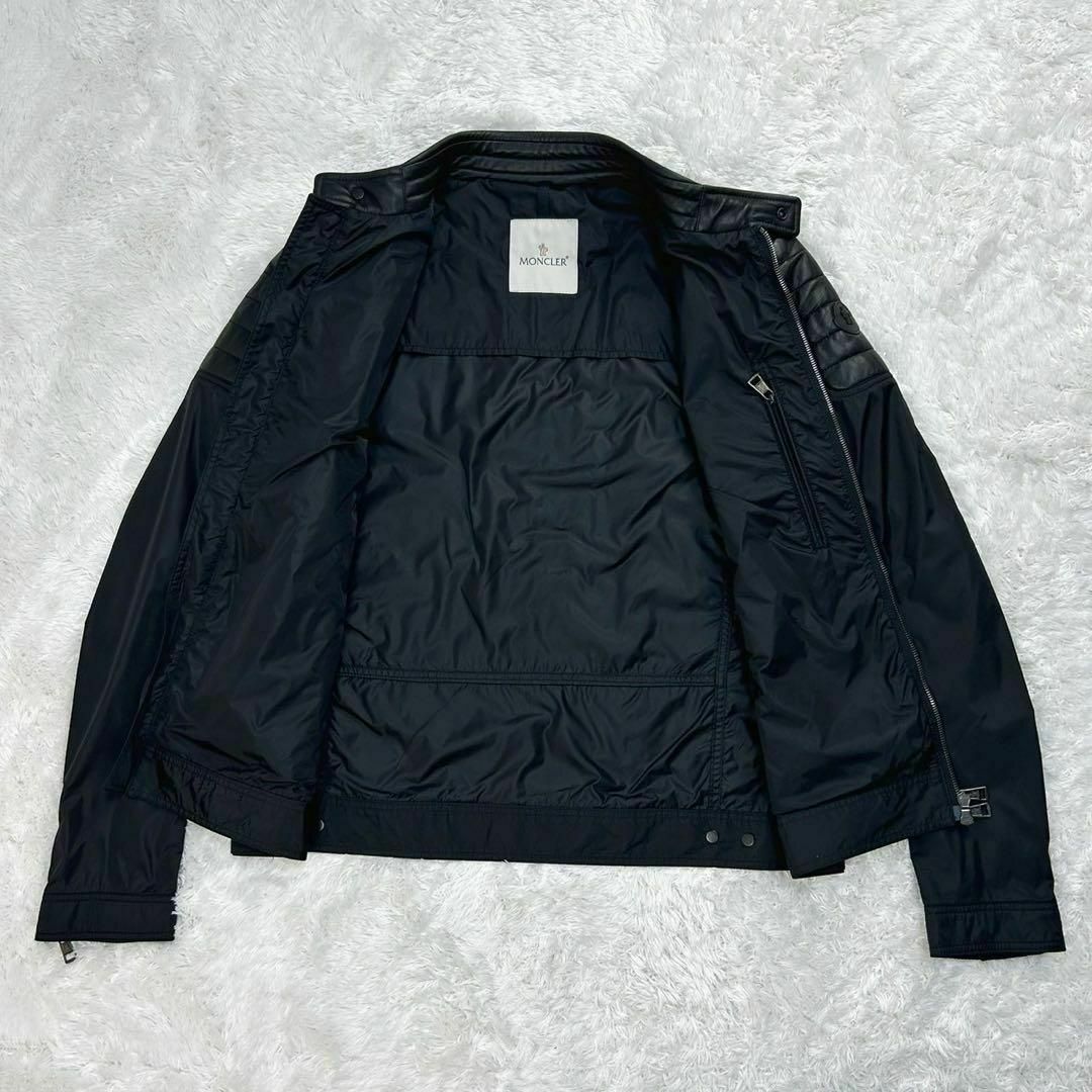モンクレール☆レザー切替シングルナイロンジャケット SALOMON サロモン