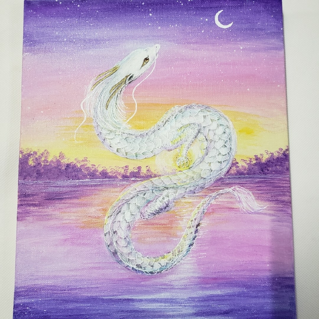 Cindy様専用】No.449 龍神 白龍 風景画 絵画 開運絵画