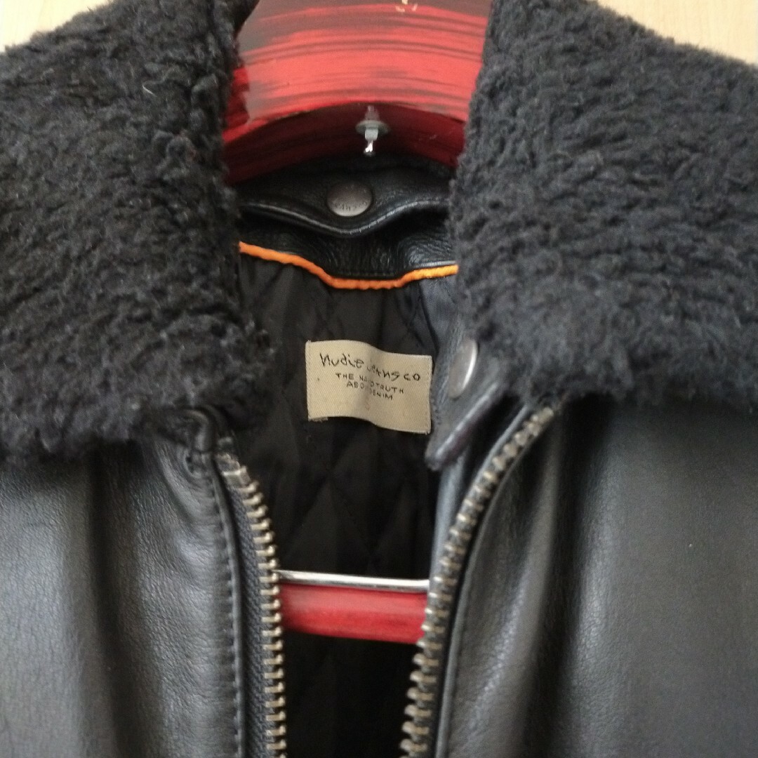 Nudie Jeans - ヌーディージーンズ 革ジャン 黒 Sサイズ 牛革の通販 by