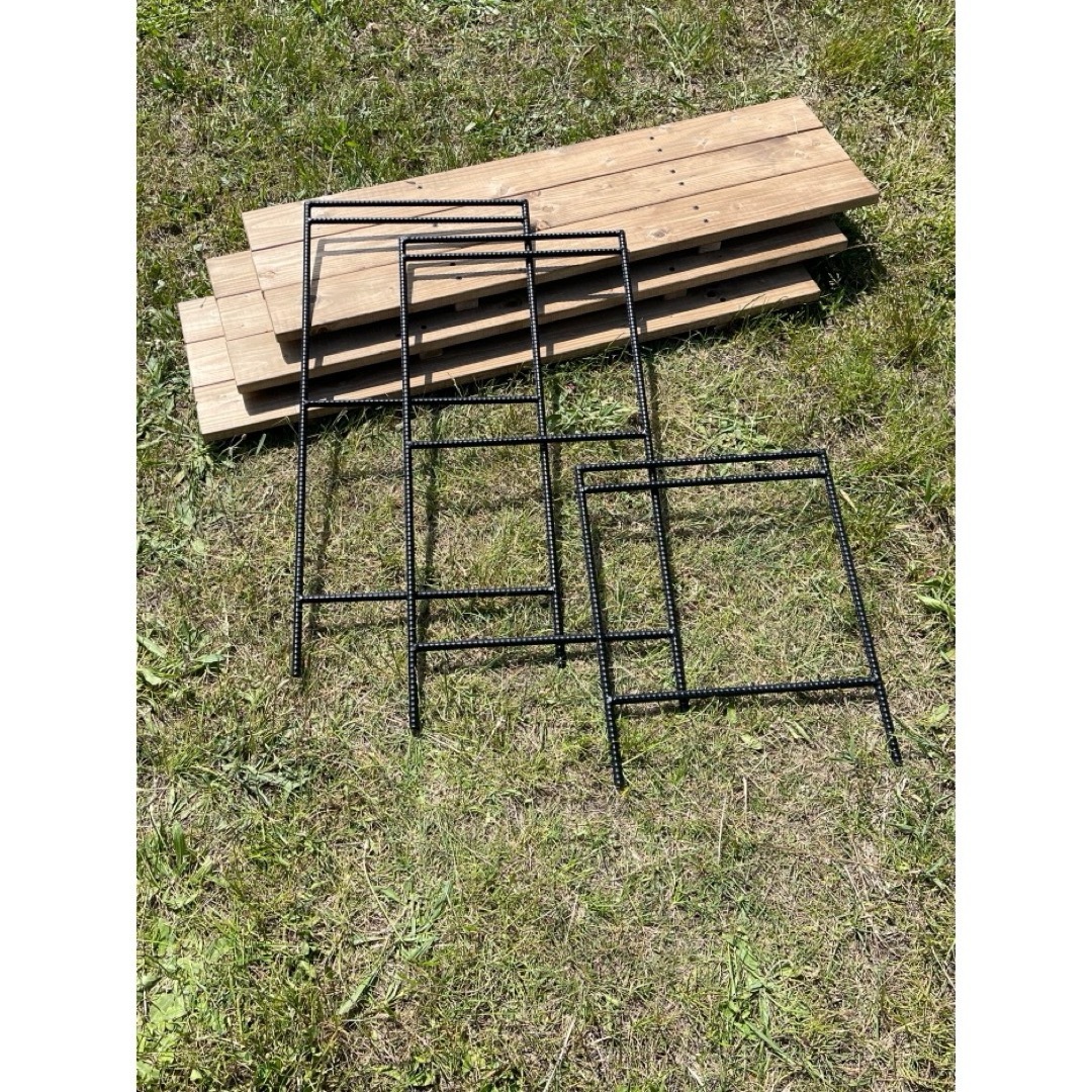 吊り下げ3段シェルフ70 アンティークウッド アイアンラック/レッグ