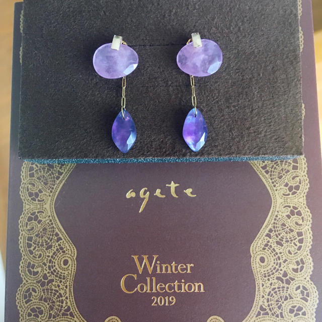 agete 2019限定 アメジスト カイヤナイト ピアス&チャームセット