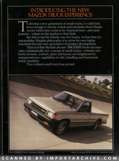 1986 Mazda Truck Brochure (Early Version w/o Cab Plus) - ImportArchive