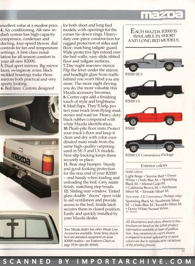 1986 Mazda Truck Brochure (Early Version w/o Cab Plus) - ImportArchive