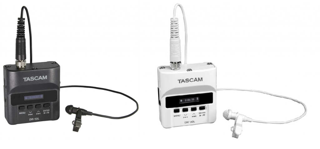 身に着けられるピンマイクレコーダー TASCAM DR-10L / DR-10LW
