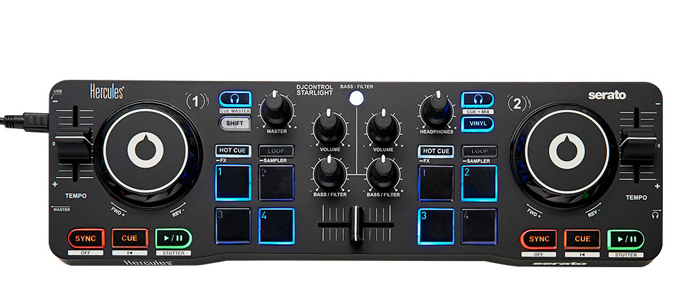 Hercules DJControl Starlight | Serato対応・軽量コンパクトでRGB