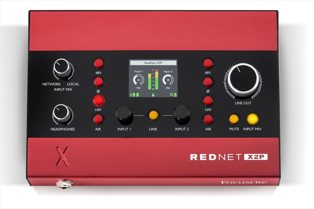 Focusrite RedNet X2P – 2×2入出力Danteオーディオ・インターフェイス