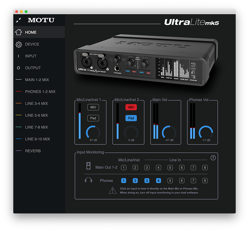MOTU UltraLite-mk5 | 計40入出力対応のオーディオ・インターフェイス