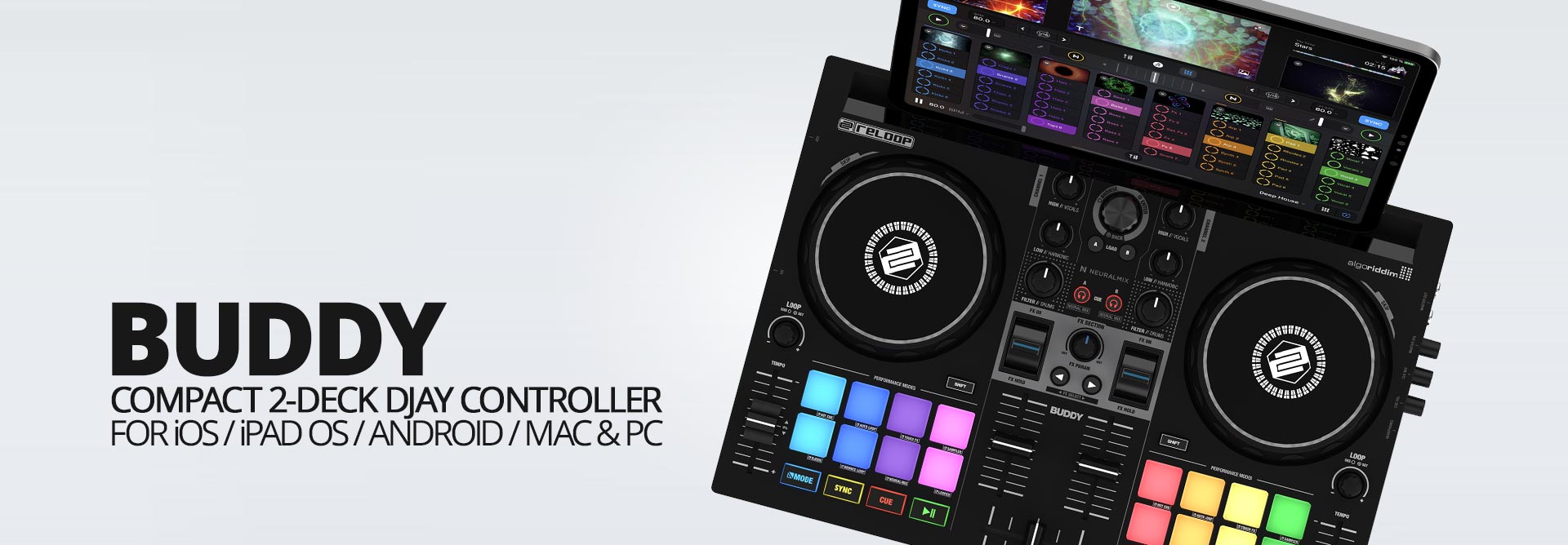 新品未使用 Reloop Buddy 2デッキDJコントローラー 一年保証有り 新品