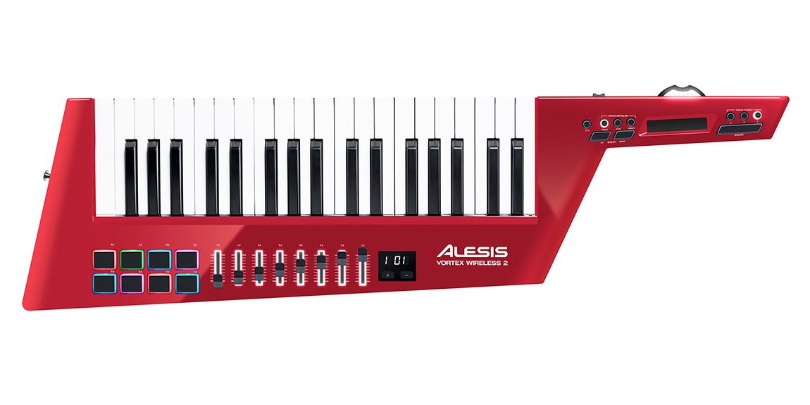 ALESIS VORTEX WIRELESS 2 発表！ワイヤレス式ショルダーキーボード