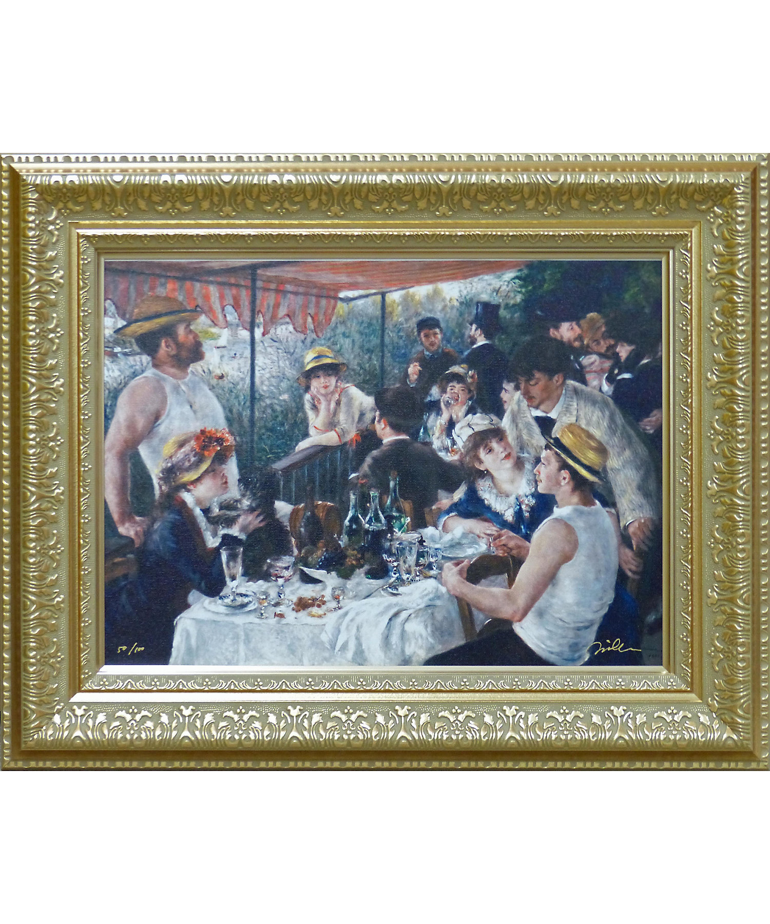 イタリア 絵画 額縁 ルノワール 船遊びをする人々の昼食 舟遊びの人々