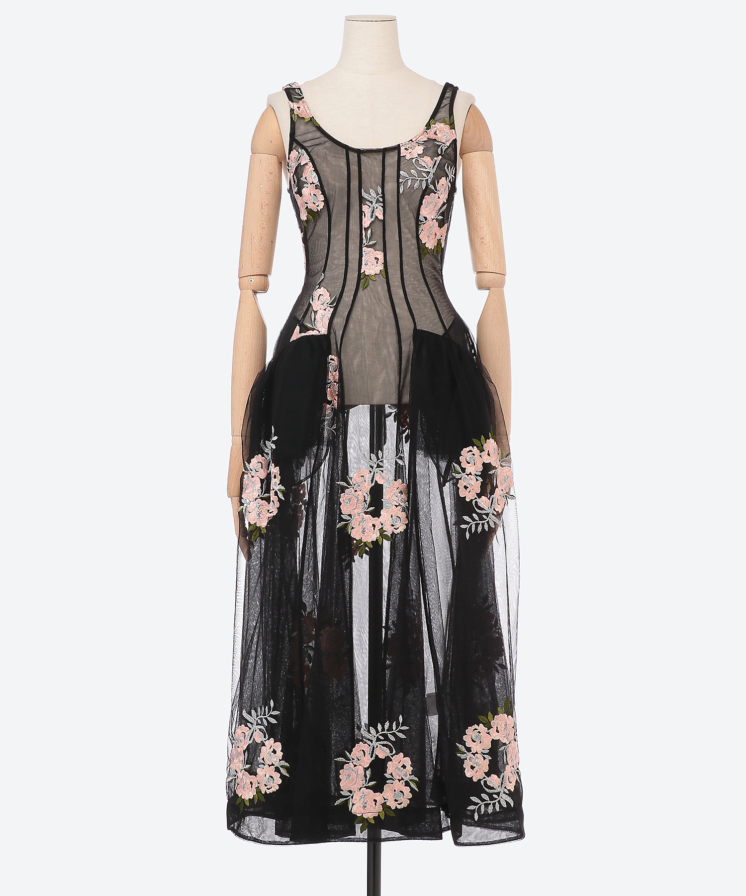 Simone Rocha ブラックレースノースリーブドレス Simone Rocha