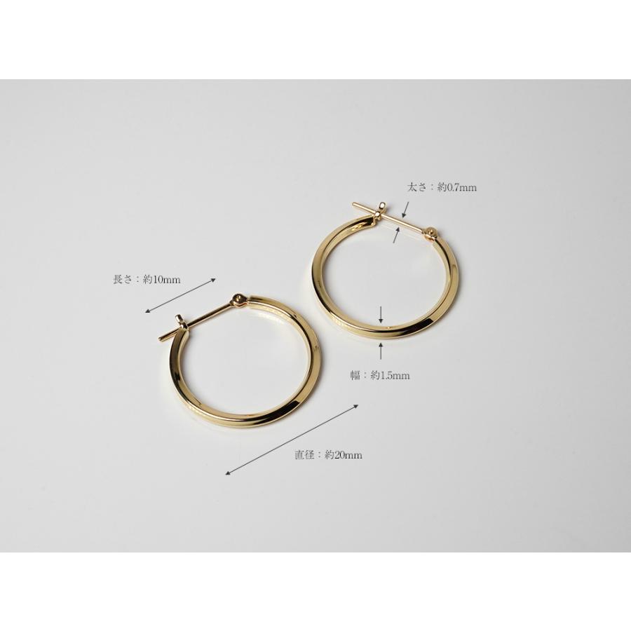 K18 Nejiri フープピアス 20 ひかり。 地金 pierce K18ピアス 18k 18金