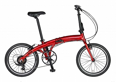 赤い折りたたみ自転車 オフィシャルサイクル renault ルノーの自転車が