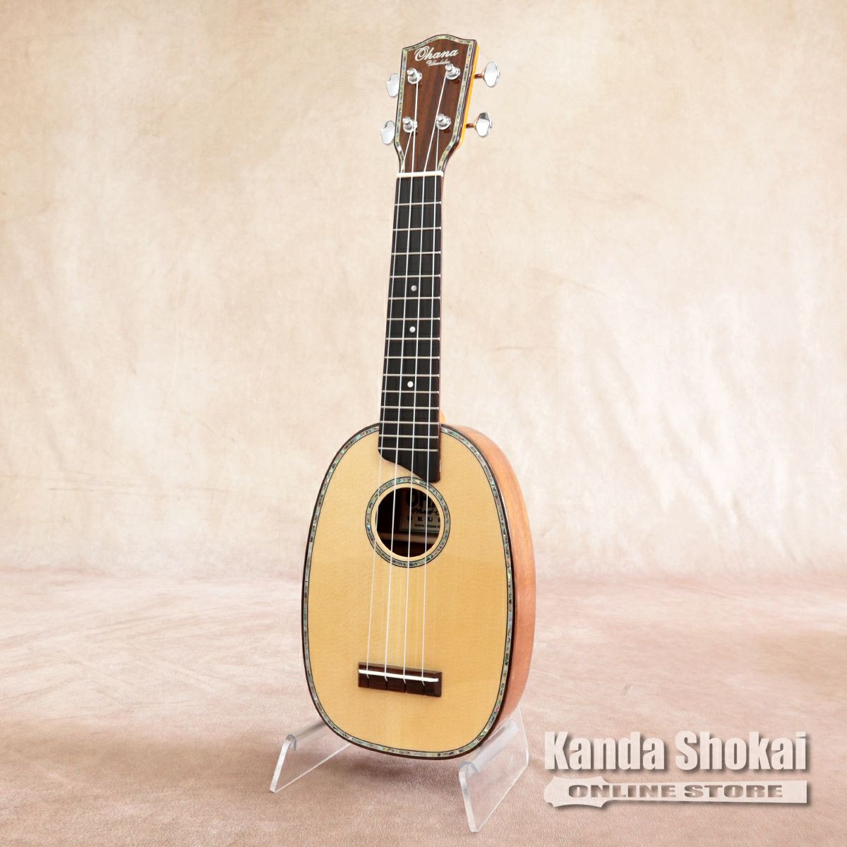 Ohana Ukuleles ( オハナウクレレ ) PK-70G, Pineapple, Solid Spruce