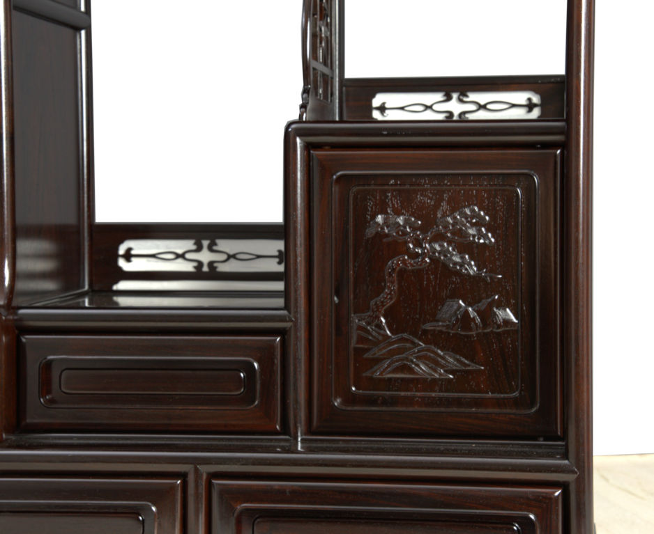 紫檀 置物 花台 H-3.8 花台:紫檀 吉勝作 無地 1.6尺 大阪唐木指物伝統