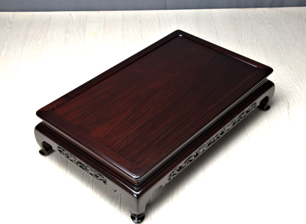 花台: 紫檀 吉勝作 唐草 1.8尺 大阪唐木指物伝統工芸品 no.8773 / 唐木