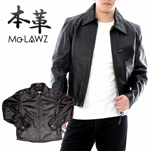 スイカ Mo-LAWZ（皮の但馬屋）シングルライダース 水牛革 LL Mo-LAWZ（皮の