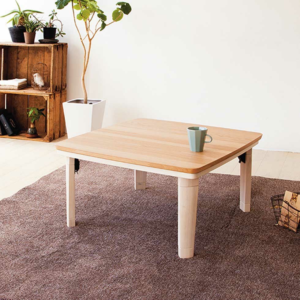 販売終了】家具調こたつ（布団セット）フラットヒーター80×80cmKTR