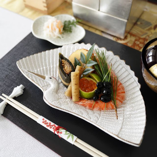 時代 鶴形 皿 向付 5客 セット 70916 向付 鶴形 時代 70916 5客