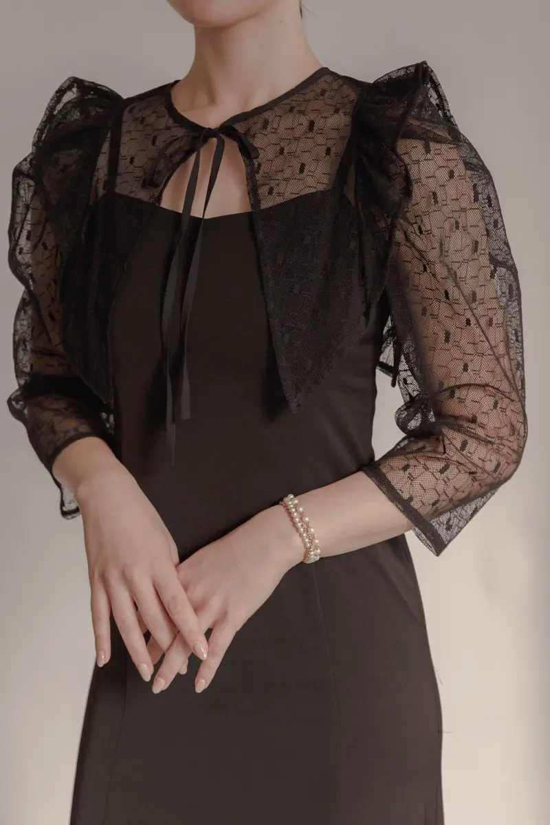 ブラックの2wayフリルボレロ付きドレス | Dorry doll | M | 結婚式