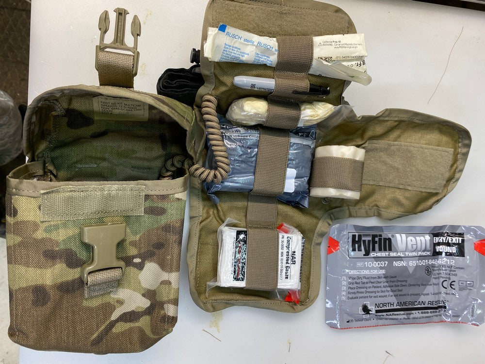 USGI MOLLE II Multicam OCP IFAK Improved First Aid Kit Complete w