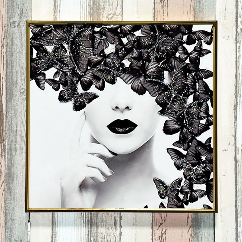 現代アート】絵画 女性シルエットポスター BIG SIZE ゴールドフレーム