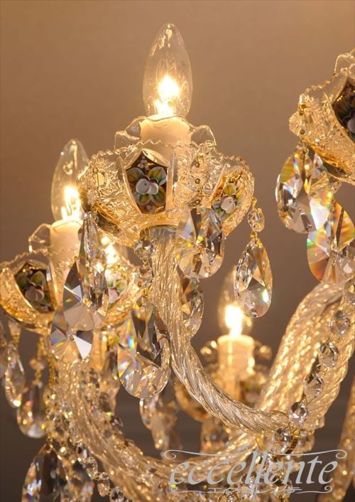 12月15日迄特別値引】イタリア製 豪華シャンデリア（美品）グリーン