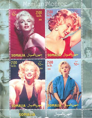 3079 外国切手 世界人気女優 マリリンモンロー 小型シート 2種 3079