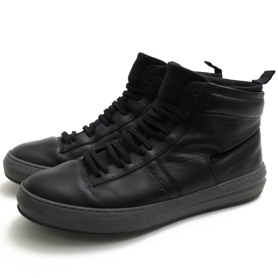 Salvatore Ferragamo 47048 / フェラガモ 牛革 カーフ ブラック 黒