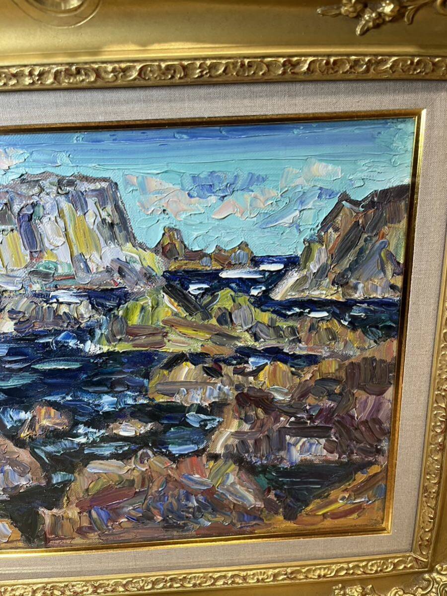 広島県 尾道市 画家 小林和作 静岡県 石廊崎 岬 F6 油絵 本物保証