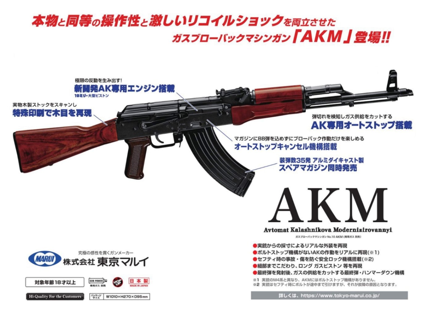 東京マルイ AKM ガスブローバック 東京マルイ AKM ガスブローバックが7月15日に発売決定！
