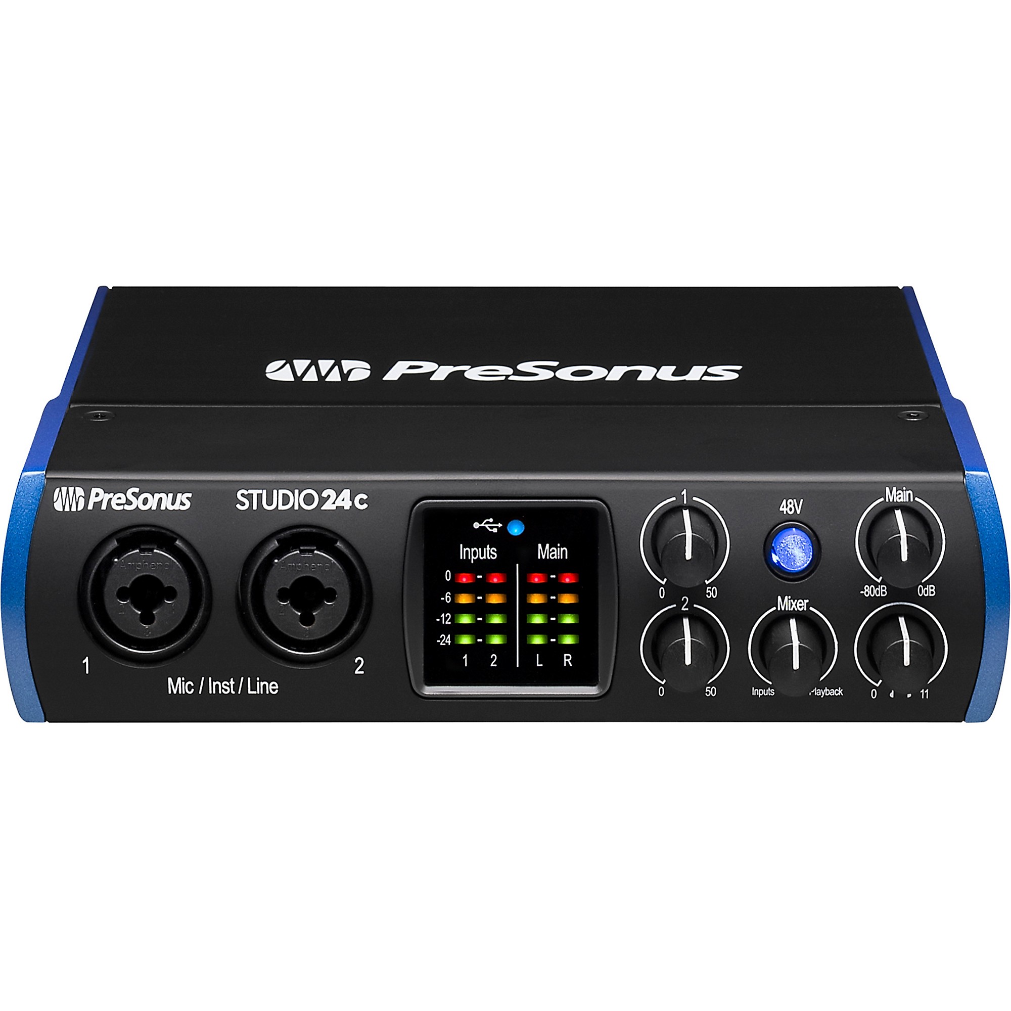 PreSonus Studio 24c USB-C 2x2 Audio/MIDI Interface With Studio One