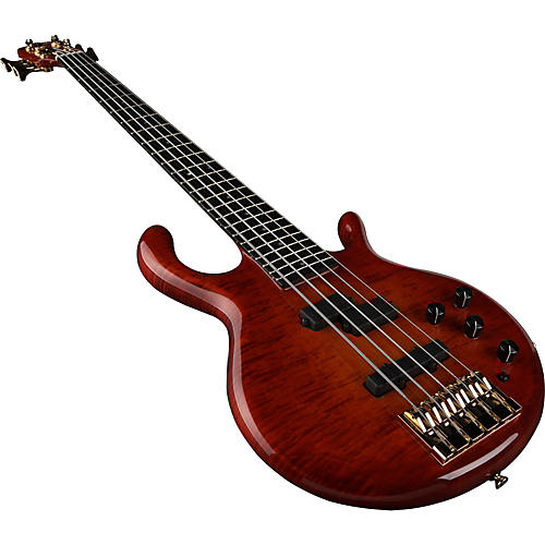 Pedulla MVP 5-String AAA Flamed Maple Bass Amber Sunburst Ebony