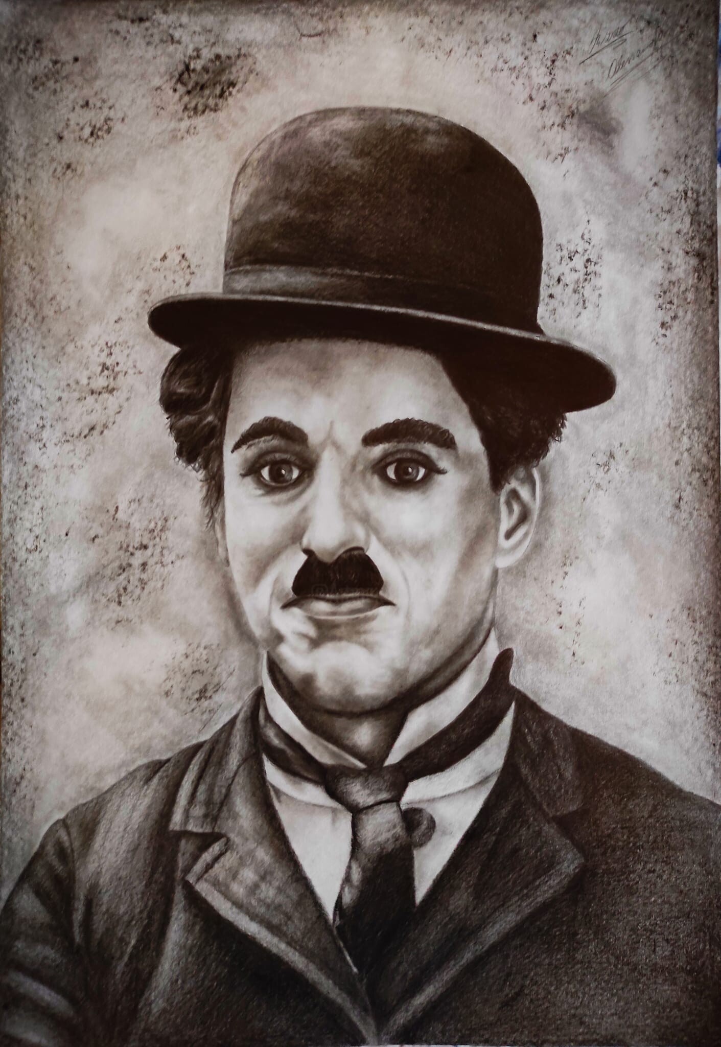 Chaplin 絵画 原画 ドローイング アート 2点 Chaplin 絵画 原画