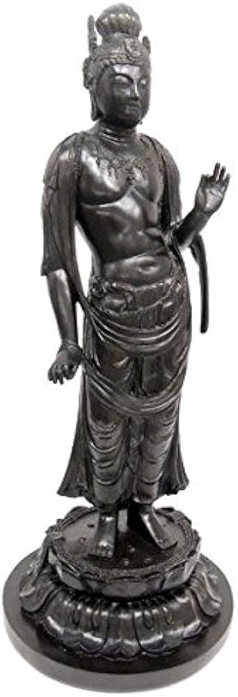 仏教美術 樹脂製 レプリカ 国宝 月光菩薩像 仏像 置物 M R7674 仏教