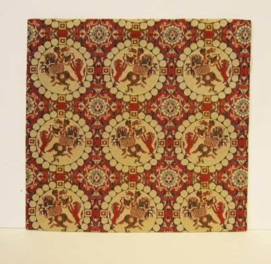 Amazon｜茶道具 古帛紗/古袱紗/古服紗 経錦 獅子狩文錦 龍村美術織物