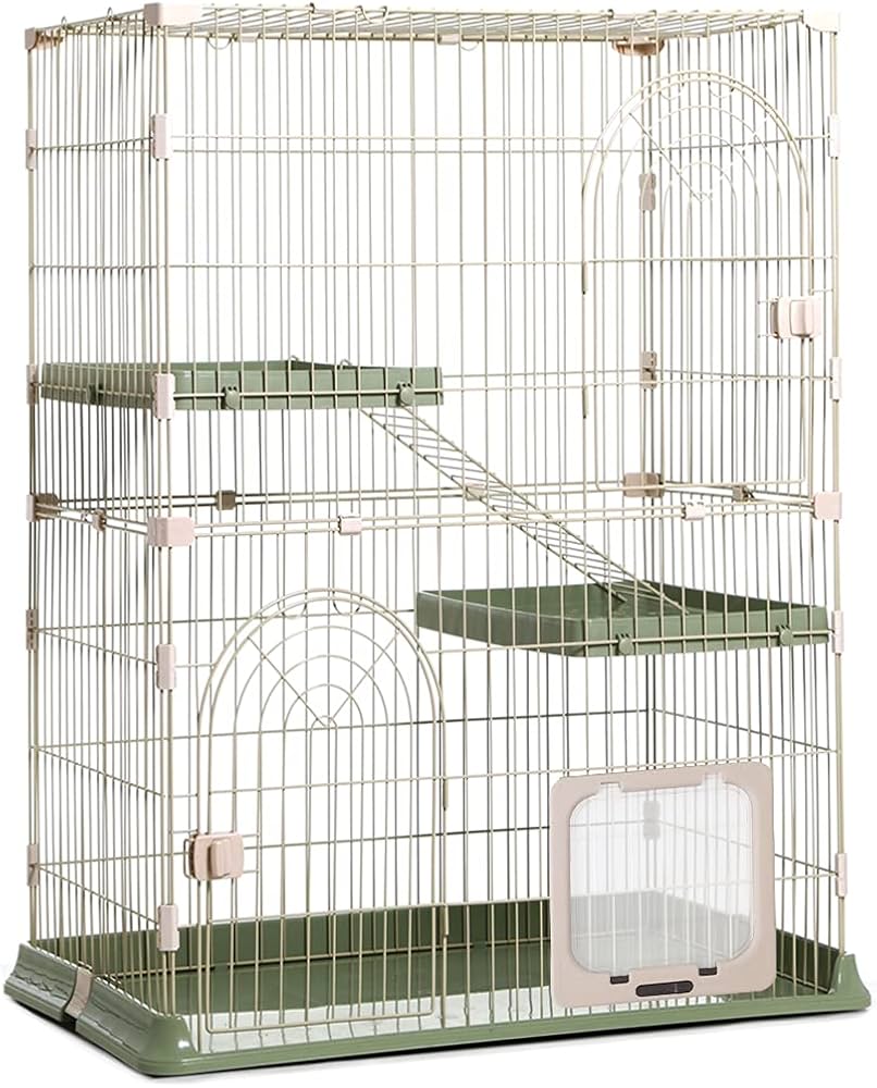 Amazon.co.jp: RAKU 猫ケージ 大型 キャットケージ ドア付き ワイド扉