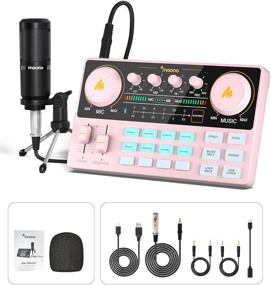 Amazon.com: MAONO Podcast Equipment Bundle Audio mixer All-in-One