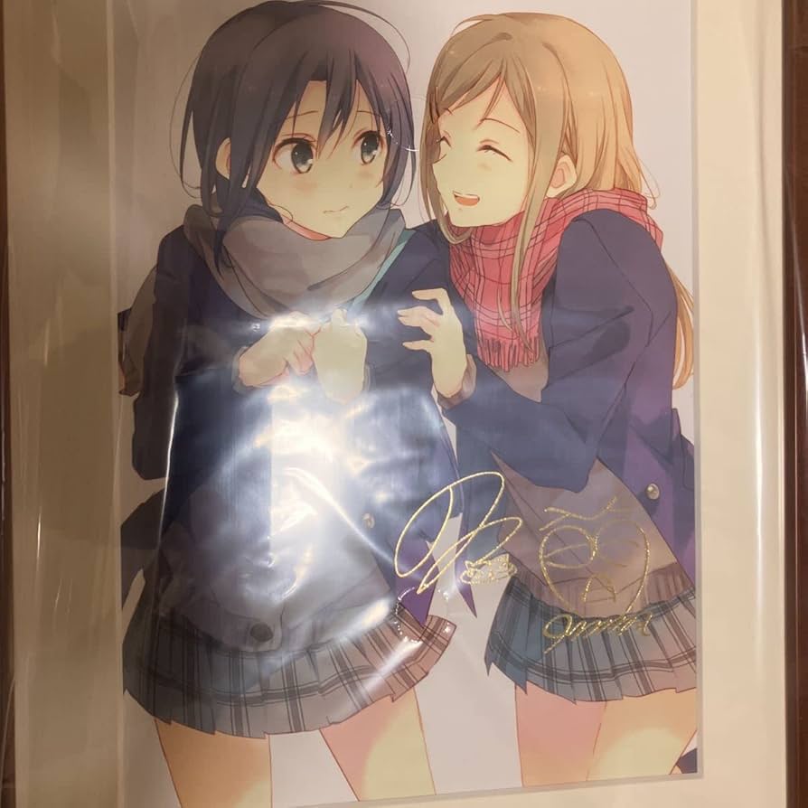 あだしまペディア 安達としまむら箔押しサイン入り複製原画 Amazon.co