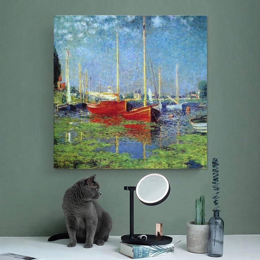 希少】クロード・モネ「海上の釣り船」10号(69cm×62cm)複製画