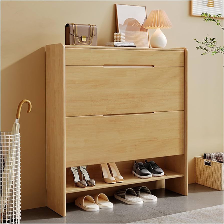 最終値下げ！木製靴箱 2扉 格子デザイン キャビネット 最終値下げ