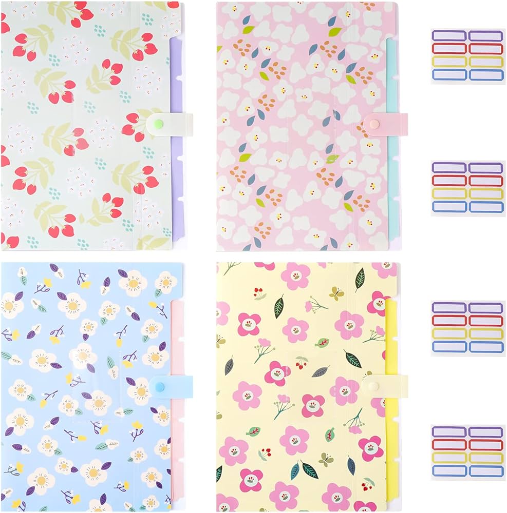 Amazon | ドキュメントファイル 6ポケット 4本セット ファイルケース