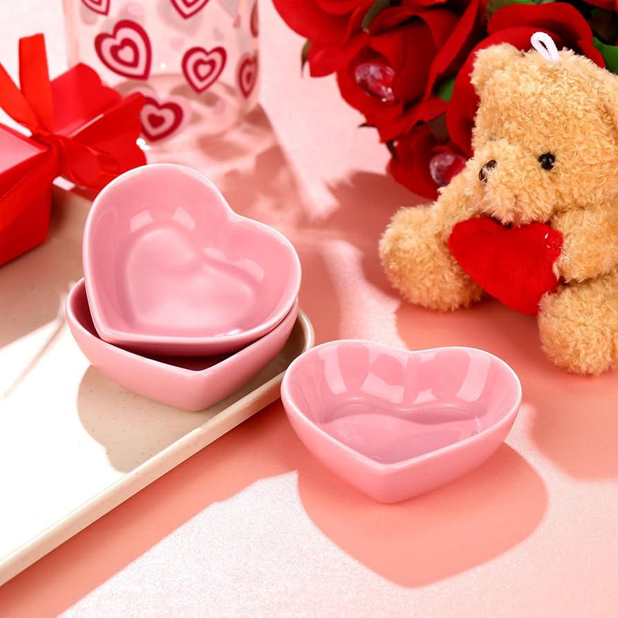 Amazon.co.jp: SiliFine 4つ葉のクローバーセラミック皿3点とハート型