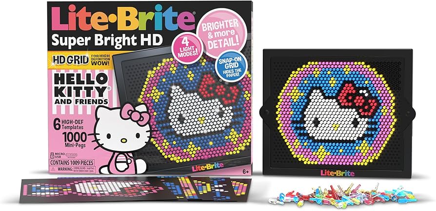 Amazon.com: Lite Brite Super Bright HD, Hello Kitty Edition