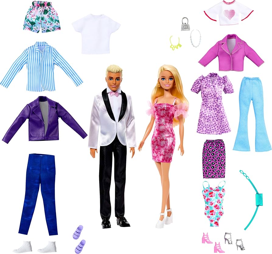 Amazon.com: Barbie & Ken Doll Set with 2 Fashion Dolls, Clothes